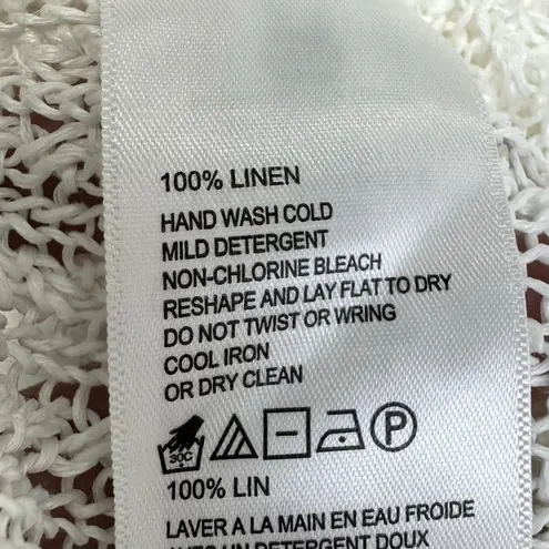 Tommy Bahama NWOT  100% Linen Open Knit White Sweater Size M Lagenlook Boho Beach