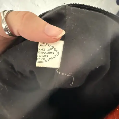 Southwestern Blanket Aztec Western Tribal Wool Leather Tote Bag Shoulder Bag Blue