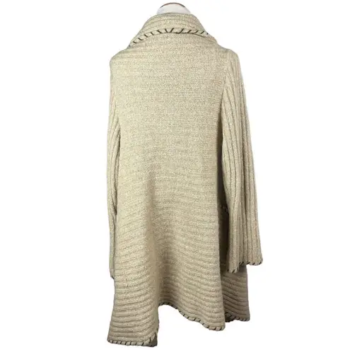 St John Sport Wool Blend Long Waterfall Sweater Cardigan Large