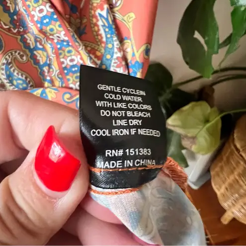 Current Air Paisley Patterned MIDI Dress Rust Women’s SIZE SMALL boho