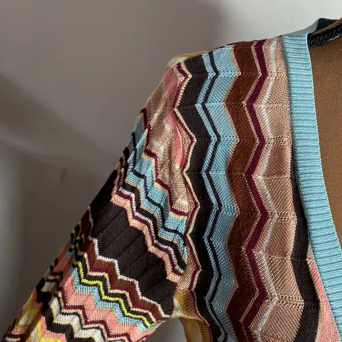 Missoni x Target Chevron fine knit button through cardigan size M Blue Size M