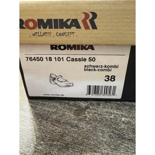 Women's 7 7.5 38 Romika Cassie Mary Jane Shoes Comfort Black Leather Academia