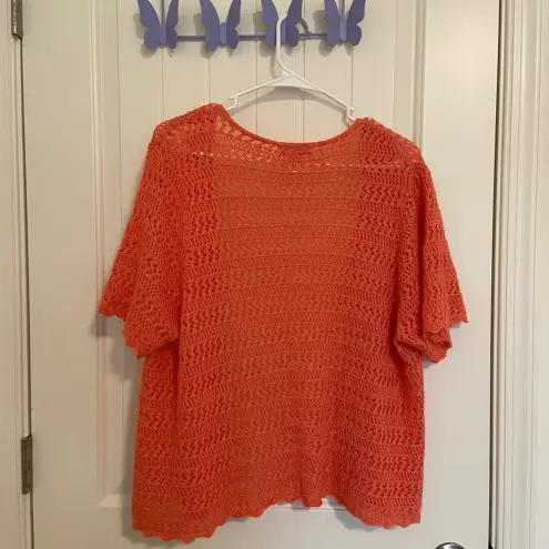 EUC | CJ Banks women’s loose‎ knit cardigan sweater — medium Orange