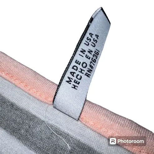 Belly by Design Womens Maternity T Shirt Top Striped Gray White Pink Ruched XL Size undefined