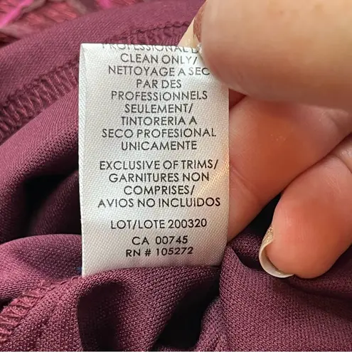 JS Collections Merlot Burgundy Red Jolene Soutache Mesh Maxi Dress Size 6 NEW