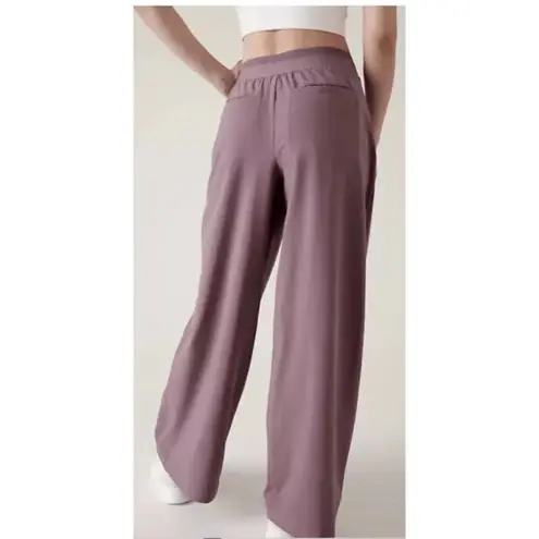 Athleta  Size 14 Brooklyn Heights Wide Leg Pant Damask Mauve Pleated #R8-5