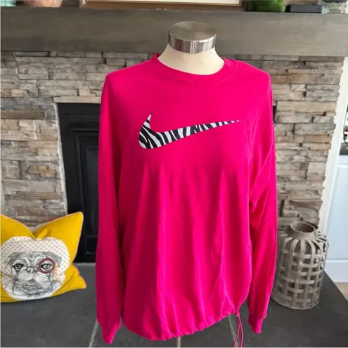 Nike  Women's Pink Sweatshirt with Zebra Swoosh thumbnail 6