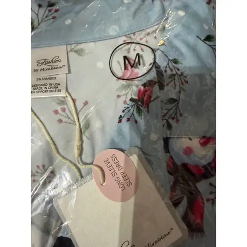 Fashion by Mirabeau Sleep Dress Womens Medium Blue Snowman Long Sleeve Pajama C