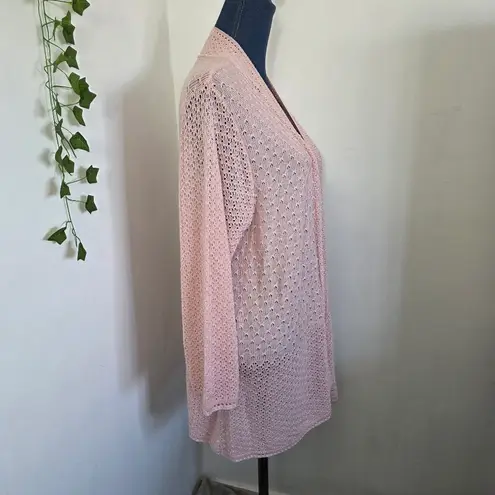 Basic Editions Woman Light Pink Open Front Cardigan Sweater Size 3X
