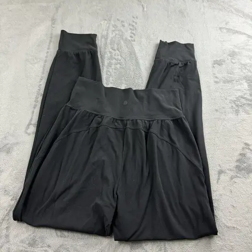 Athleta  Womens Salutation Joggers Size Medium Tall Black Soft Pockets 30" Ankle