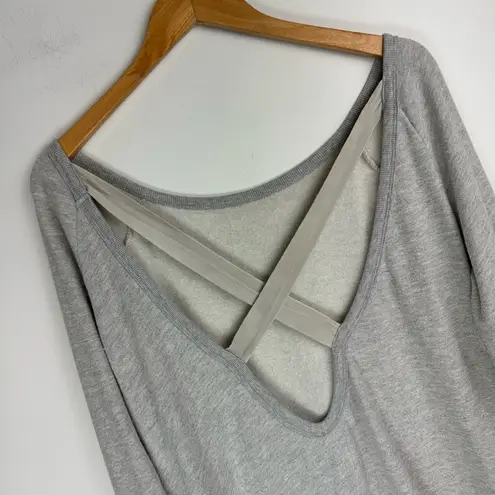 Pam & Gela Criss Cross Back Sweatshirt Sz Medium Grey
