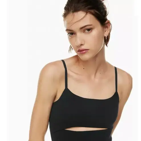 Babaton | Black Fissure Sculpt Knit Front Cut Out Bodycon Dress Sz. Large