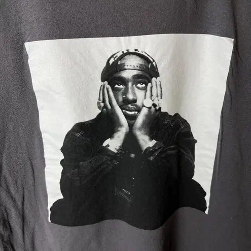Oversized 2Pac Rap Tee T Shirt Womens Gray Plus Size XXL 2XL Artist Rapper Solid