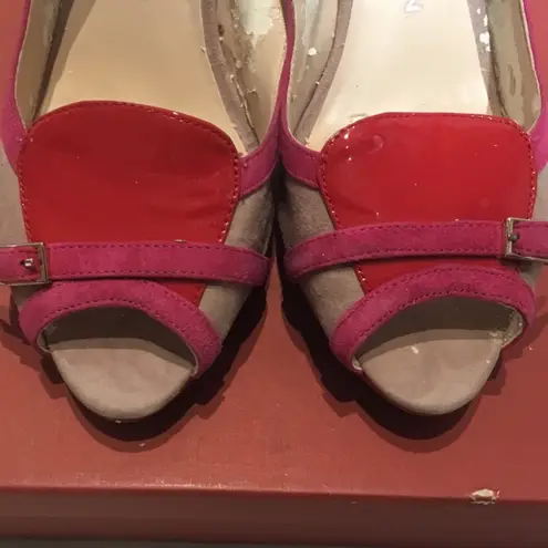 Sasha London Joyce Red Combo Shoes Pink Size 8.5