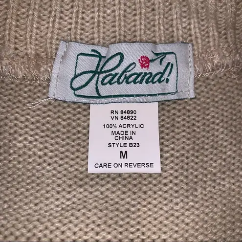 NEW Haband Beige Knit Acrylic Sweater Tan Size M