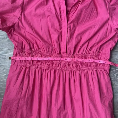 Quince 100% Organic Cotton Poplin Tiered Maxi Dress in Lipstick Pink Large - Image 13