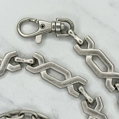 The Bar Silver Tone Metal Chain Link Belt OS One Size