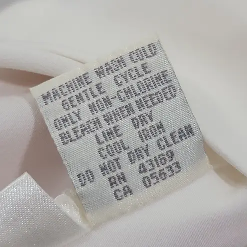 Susan Bristol Vintage Semi Sheer Short Sleeve Ivory Button Down Women Size 6