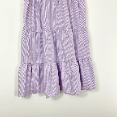 LULUS PERFECT PICNIC Gingham Tiered dress Purple