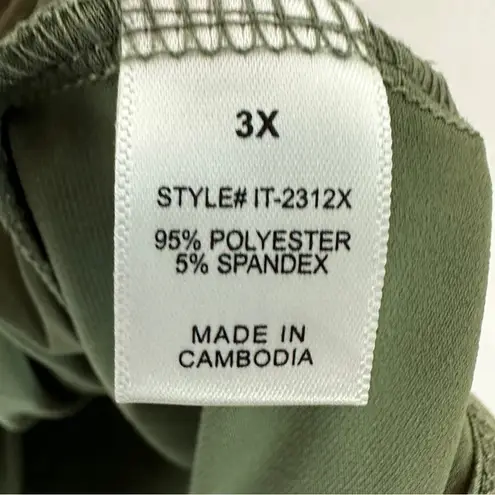 Zenana Outfitters  Front Knot Sleeveless Top Blouse Womans Size 3X Green