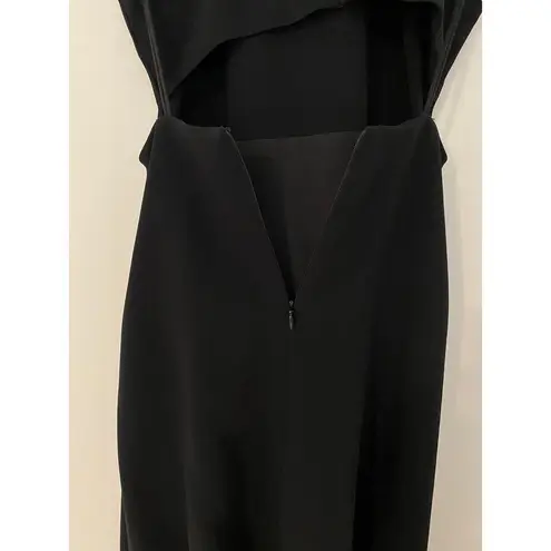 Cinq à Sept Belladonna Dress $465 Asymmetric Hem Open Back Cutout Black EUC 4