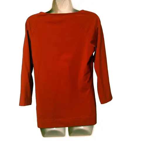 None Boho Holiday Fringe Top Red Crochet Trim Cozy Chic Giftable Style Women’s M