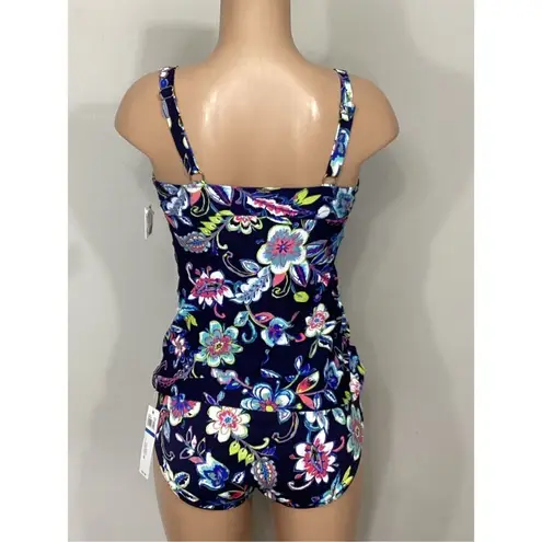 Anne cole NEW.  twist front underwire floral print tankini set. 36DD-cup/L-bottom