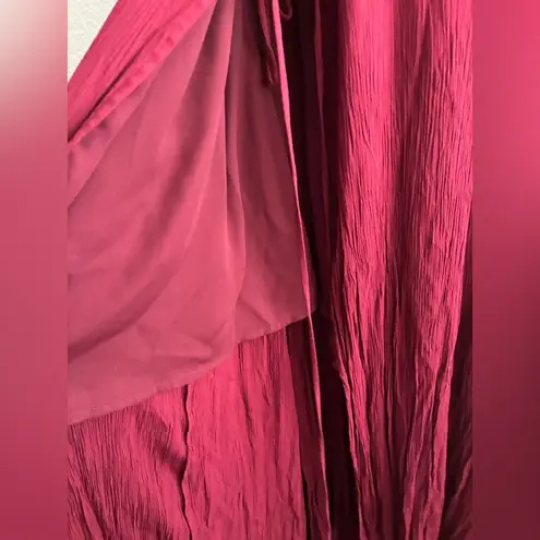 Lulus Women's Heart of Marigold Burgundy Wrap
Maxi Dress M Red