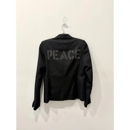 Zadig & Voltaire Volta ML Bis Rhinestone Peace Blazer Grey Women's Size Small
