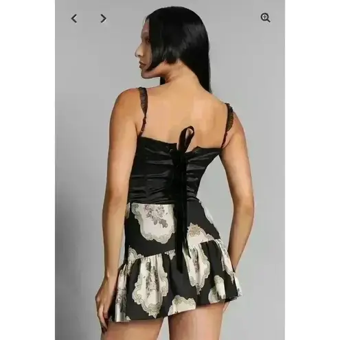 NWT Zemeta Flora Locket Corset Mini Dress Size M Punk Emo Grunge Renaissance Black Size M