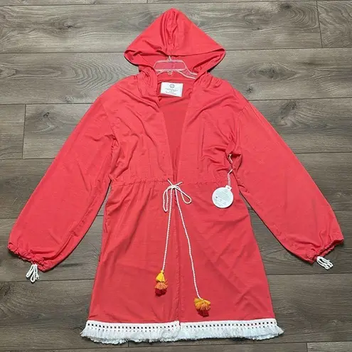 Sun50 Pink Tassel Beach Robe Swimsuit Cover Up Size Small