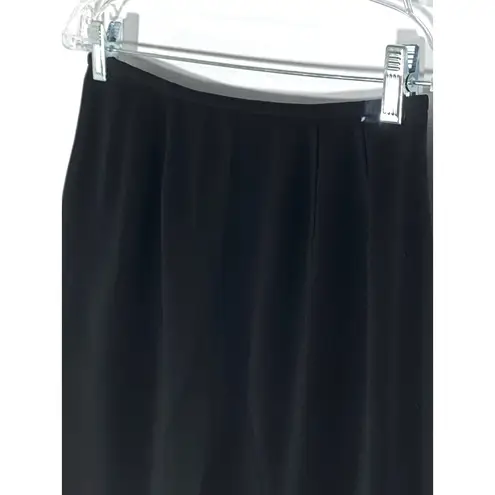 Kasper VTG Black A Line Skirt 4 Career Modest Sophisticated Polyester Lined 90s