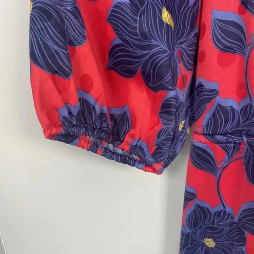 Draper James Martina Mini Dress in Magnolia Jacquard Dot Size XXL Red Floral