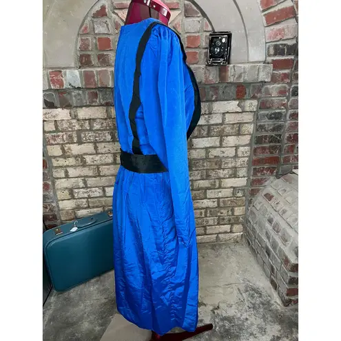 Dress quilted bodice shirtwaist dress blue black sz 6