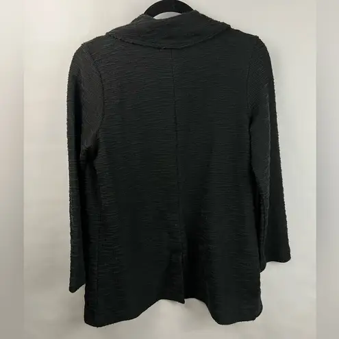 Caslon Black Textured Knit Blazer Cardigan Jacket Petite S Open Front
