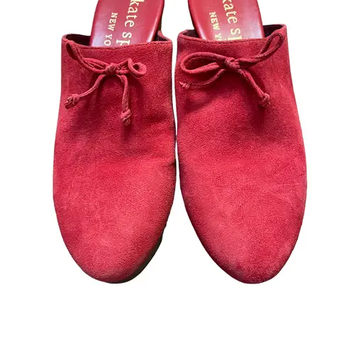 Kate Spade  NY Amsterdam‎ Womens Mules Clogs Size 8.5 B Red Suede Womens Slip On
