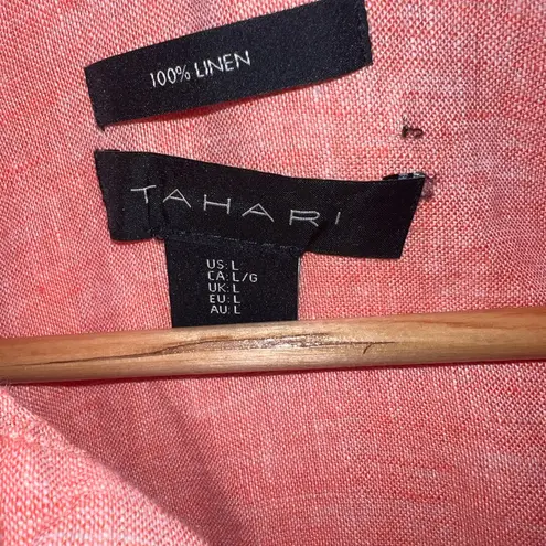 Tahari Coral Button-Down Midi Dress