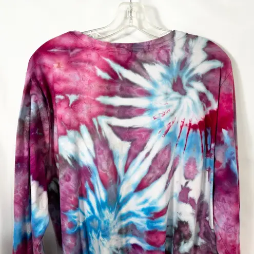 Laura Ashley Plus Size 3X Top Handmade Tie Dye Long Sleeve Pink Blue Boho 212