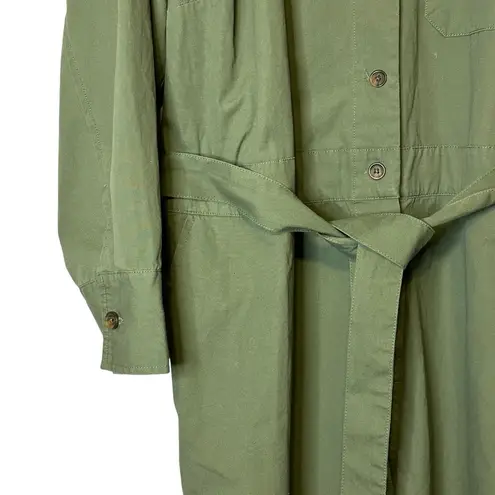 Nili Lotan Target Long Sleeve Olive Green Jumpsuit 1X Plus Coveralls Ultility Green