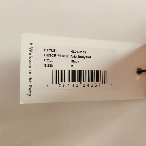Retrofête Retrofete Aria Bodysuit in Black Silk Size Medium Deep V Sleeveless Thong NWT