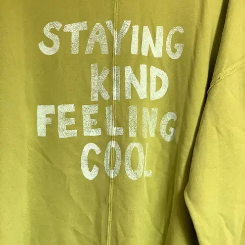 Aerie NWT  Down-To-Earth Crew Sweatshirt Staying Kind Feeling Cool in Green