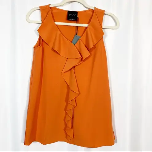 Lysse Ruffle Front Sleeveless Top: Orange Sherbert