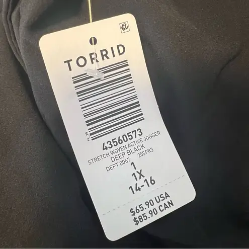 Torrid  Plus Size Stretch Woven Active Jogger size 1X Black NWT deep black