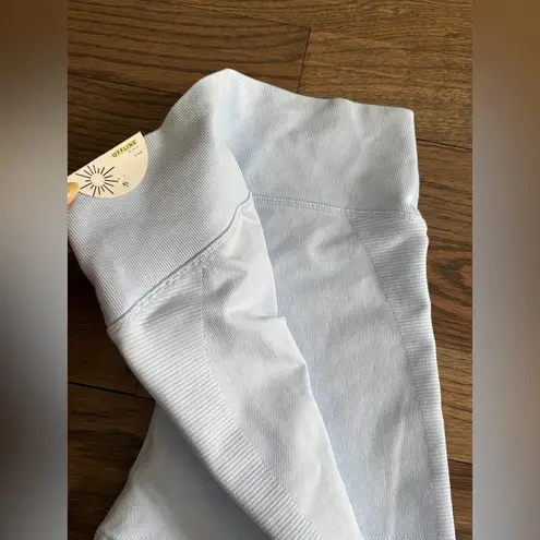 Aerie NEW  Offline Light Blue Ribbed Hi-Rise Seamless 7/8 Leggings Size‎ XL