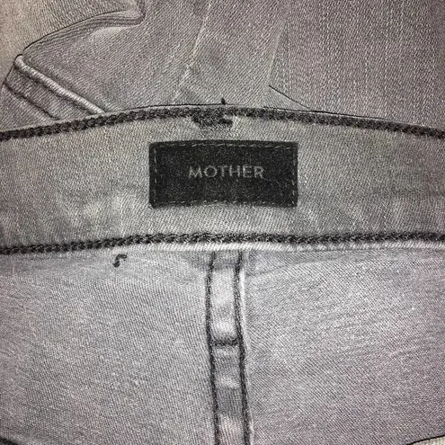Mother Women’s Plus Size 33 The Wrapper Patch Springy Ankle Jeans Gray