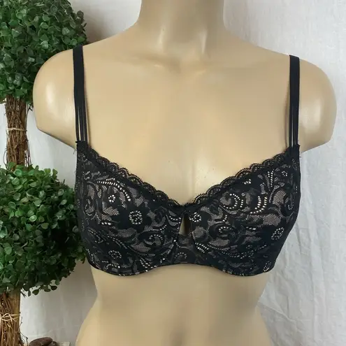 Soma  Black Lace Enticing Lift Balconette Underwire Bra 32D