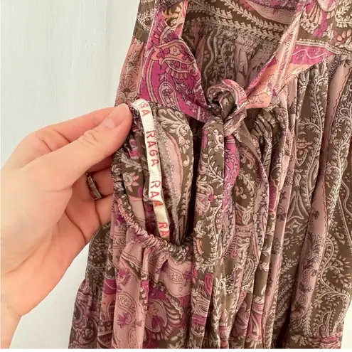 Raga  Halter Paisley Mini Dress Brown Pink Purple Size Large