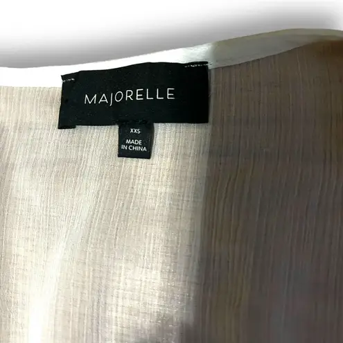 Majorelle Mariel Blouse White Ruffle Long Sleeve Chiffon Vneck Top Sz XXS
