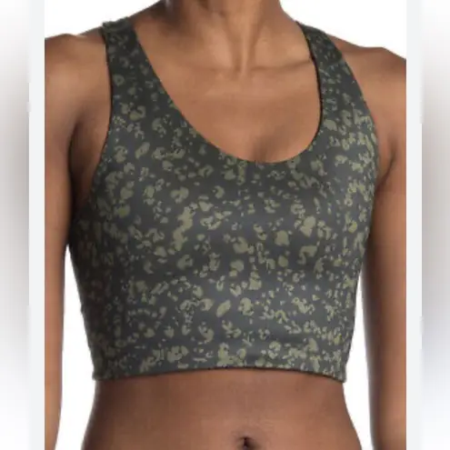 Zella Z by  Leopard Animal Print Army Green Camo Sports Bra Size Small