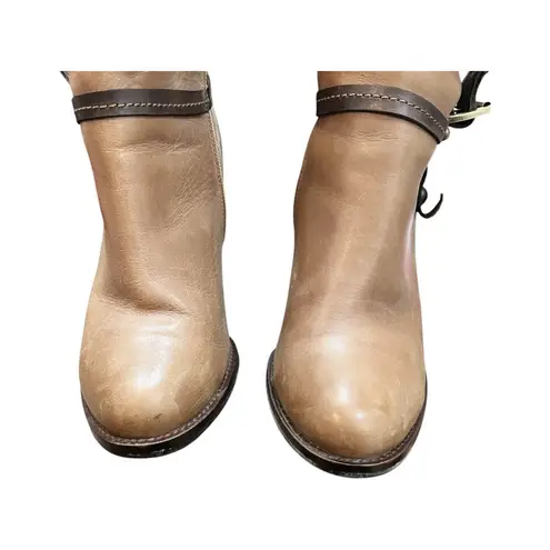 ATAKOY Tall Riding Leather Boot Brown Knee High Wool Lining Turkey EU 38 7.5 EUC Tan